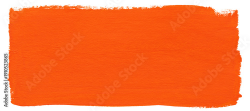Bilde på lerret Orange stroke of paint texture isolated on transparent background
