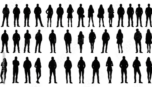 Casual Young Adults Black Silhouettes Collection