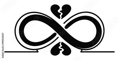 Infinity Symbol with Broken Hearts: Symbolizing Eternal Love and Heartbreak
