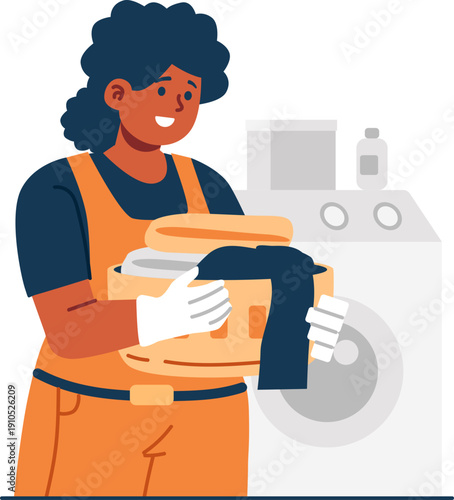 laundry technician character illustration