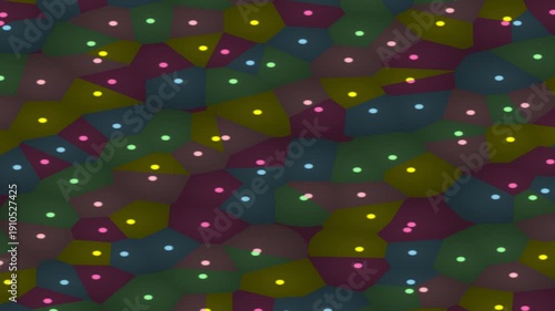 Colorful Geometric Tiles Shimmering in Soft Ambient Light