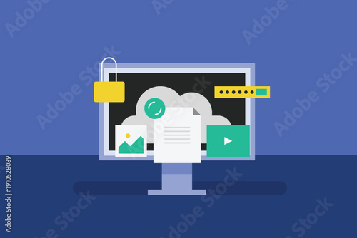 Cloud Sync technology creating backup files of recent changes to ensure the latest version is available across multiple devices.