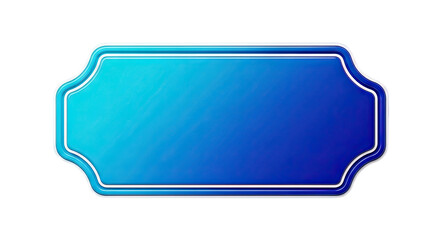 Blue Blank Sign with Ornate Border