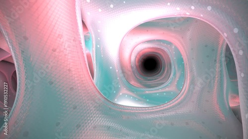 Abstract Swirling Shapes Creating Intricate Light And Color in a Modern Digital Rendering