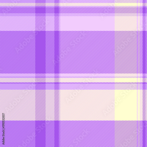 Expensive textile pattern vector, messy check texture seamless. India tartan fabric plaid background in violet and light colors.