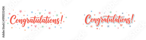 Congratulations. Greeting card. Vector lettering