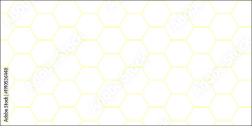Seamless vector illustration of a geometric honeycomb pattern featuring yellow hexagonal cells in a sweet orange bee hive structure for a modern abstract nature wallpaper design