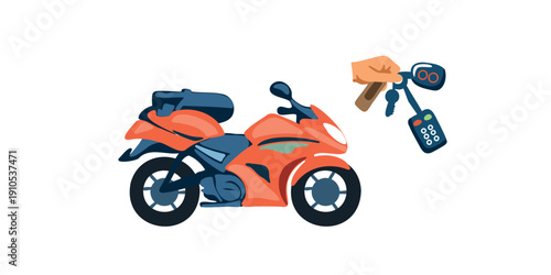 motorcycle with hand holding keys