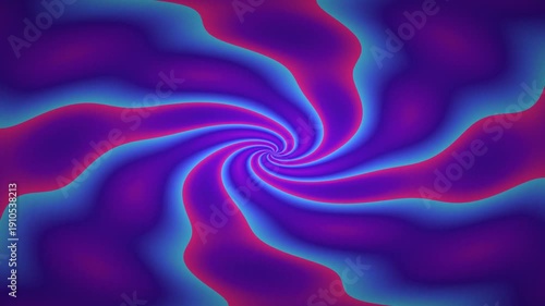 Abstract Swirling Color Flowing in Vibrant Purple Blue Tunnel