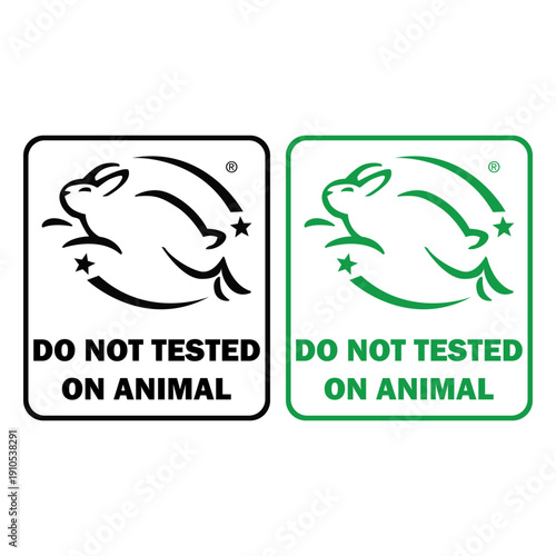 Cruelty free and not tested on animals signs in black and green