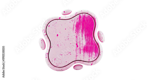 Abstract Pink Blob with Splatter Effect