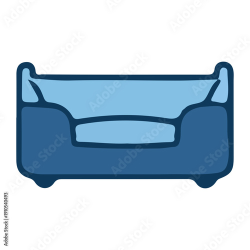 Blue Hand Drawn Sofa Icon