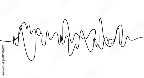 Black Sound Wave Line Graph Illustration.