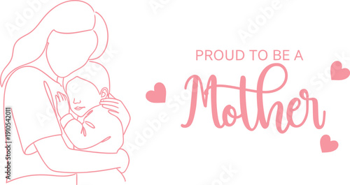 Mother's day illustration with heartfelt design