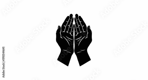 black and white hand
