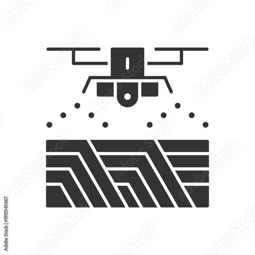 Agriculture Drone Icon - Field Spraying Icon