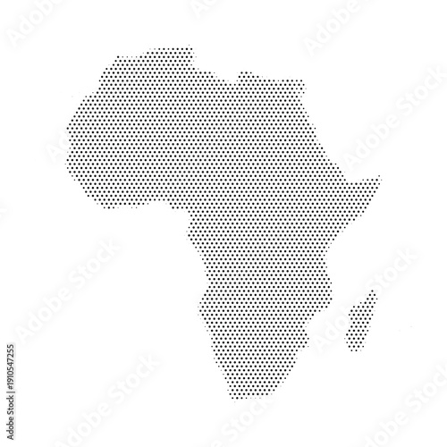 africa halftone dotted map continent black dot abstract background vector illustration