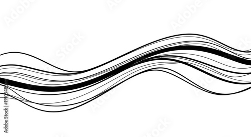 Black and White Wavy Lines Pattern.
