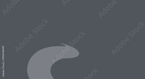 Gray Crescent Moon Shape Isolated.