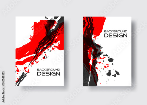 Elegant banner template design with color paint elements. Abstract decoration. Vector illustration.
