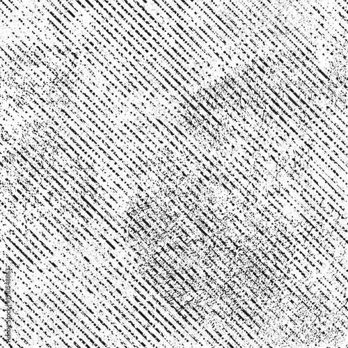 Grunge diagonal stripe, distress, speckled texture. Oblique textured lines. Vector overlay .