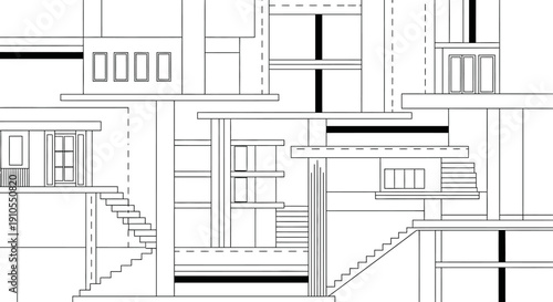 Detailed Architectural Blueprint of Modern Building Design.
