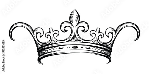 Royal Crown Ornate Luxury Vector Illustration