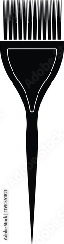 Black hair dye brush silhouette vector icon isolated on white background for professional hair salon beauty parlor and coloring services