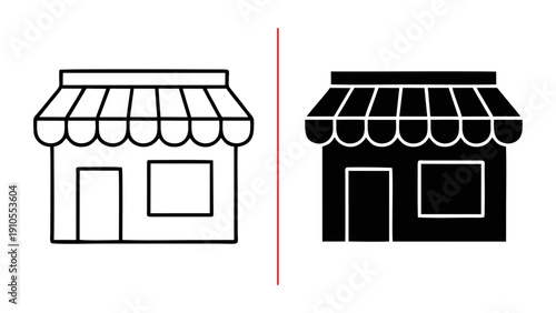 Storefront Icon Set with Awning