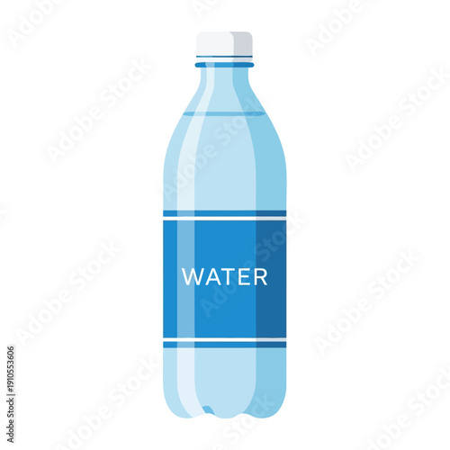 A simple vector illustration of a plastic water bottle.
