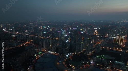 Wallpaper Mural Chengdu Central Axis Aerial Night Cityscape Torontodigital.ca