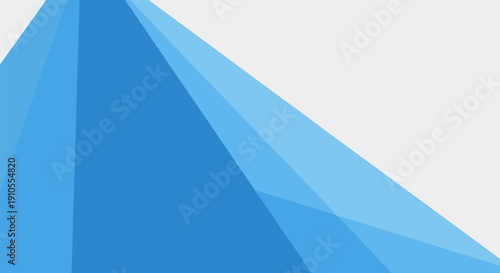 Geometric abstract with layered blue shapes on a light gray background