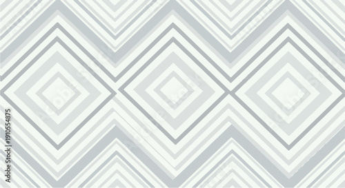 Geometric pattern of diamonds and zig-zags in shades of gray and white