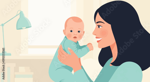 Gentle bonding, a parent cradles a baby with warmth and love