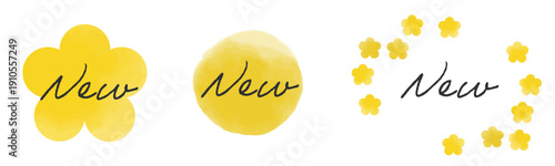 ＜New＞Hello, Spring！春、黄色の花＋黄色の水彩背景,新登場,新発売,ニューフェイス｜Yellow Flower