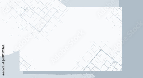 Architectural blueprint fragment displayed on a light gray surface, viewed from directly above, showcasing a technical drawing