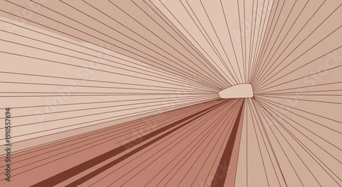 Lines radiating from a central point in a minimalist abstract illustration of movement and energy