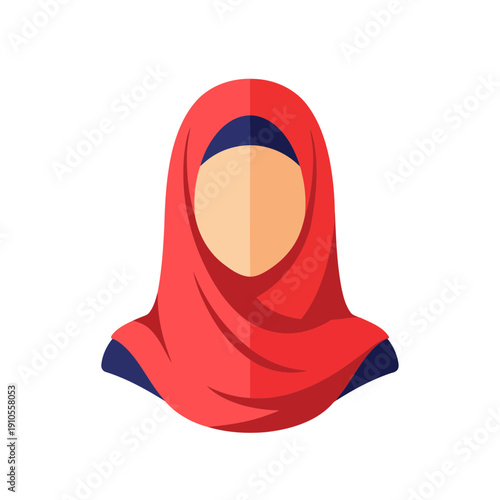 Red Hijab Woman Profile Icon