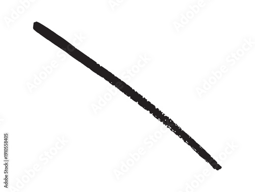 A black screw or drill bit on a white background