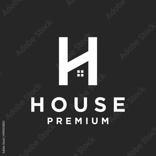 Modern H Letter House Logo Design for Real Estate and Property Businesses
