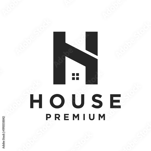 Modern H Letter House Logo Design for Real Estate and Property Business Branding Identity