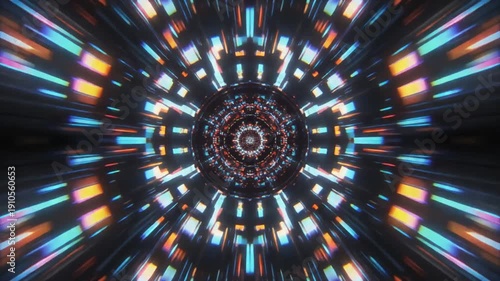  A mesmerizing neon mandala loop with sacred geometry, perfect for music visuals, meditation apps, or digital backgrounds.