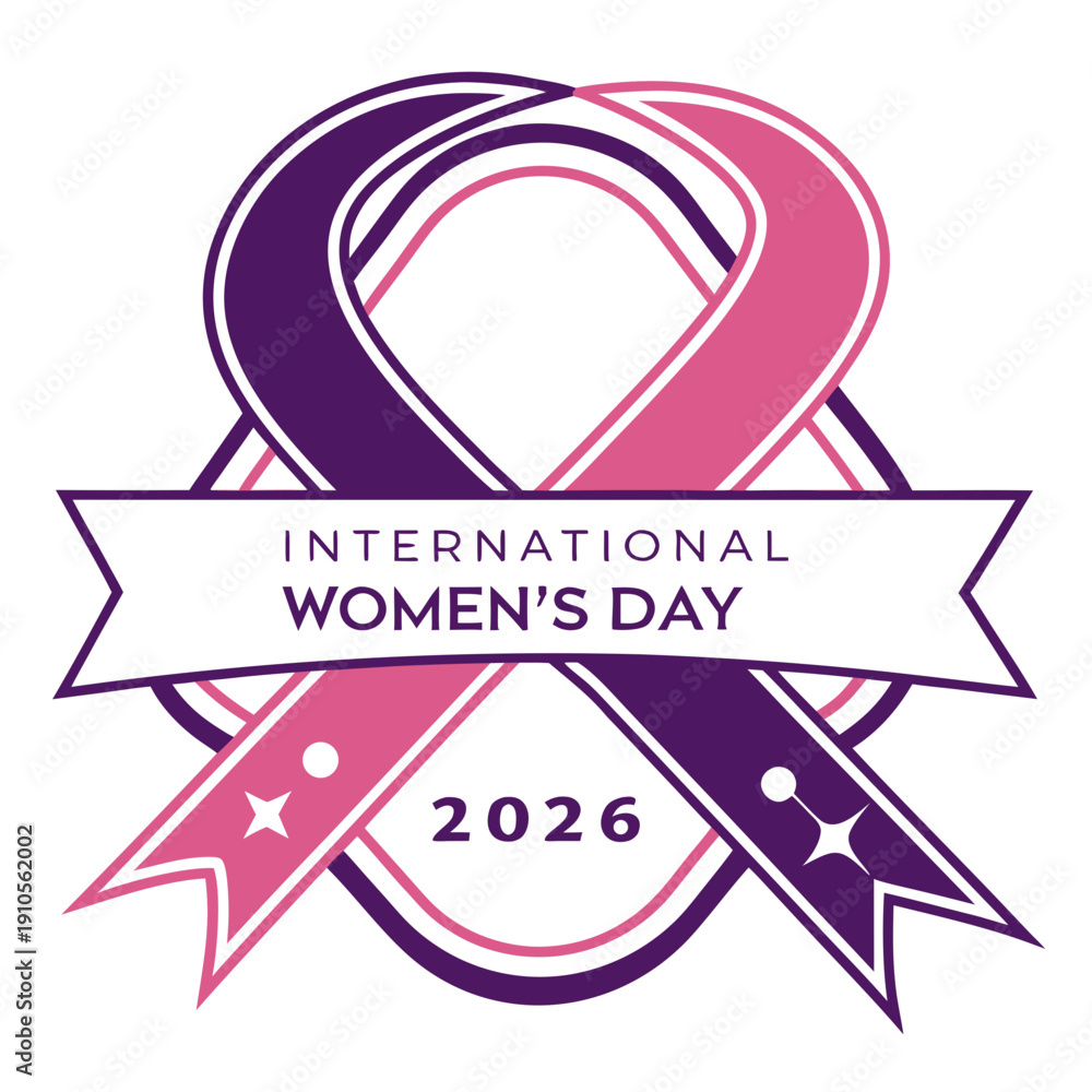 Fototapeta premium international women's day 2026 vecto logo desine