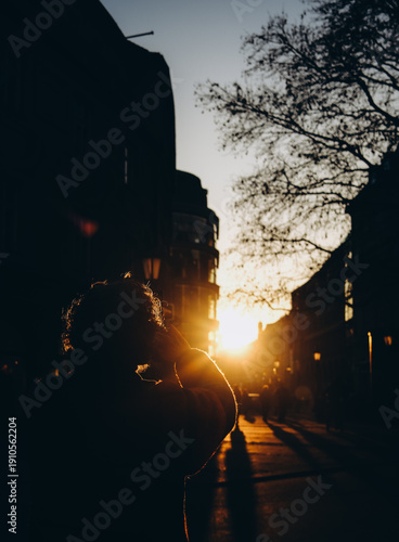 sunset over the city