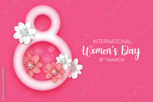 International Women's Day with Floral Number Eight