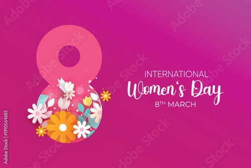International Women's Day Floral Number 8 Celebration