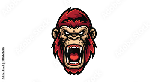Angry Gorilla Cartoon Character Illustration.