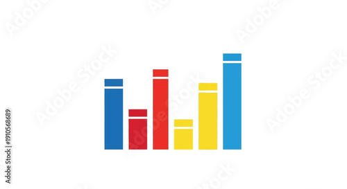 Colorful bar chart graph columns.