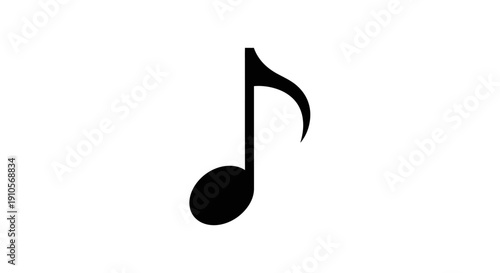 Black eighth note musical symbol icon.