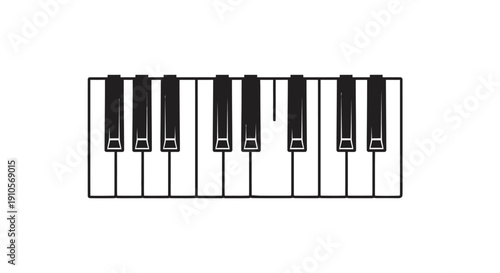 Close-up of a piano keyboard.